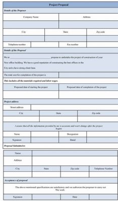 project proposal form template