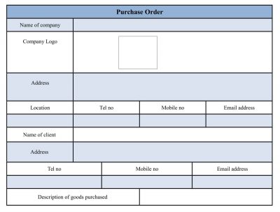 Purchase Order Form Template Word Documents
