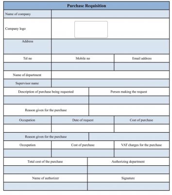 purchase requisition form template doc