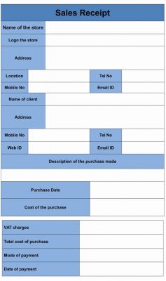 Sales Receipt Form Template word