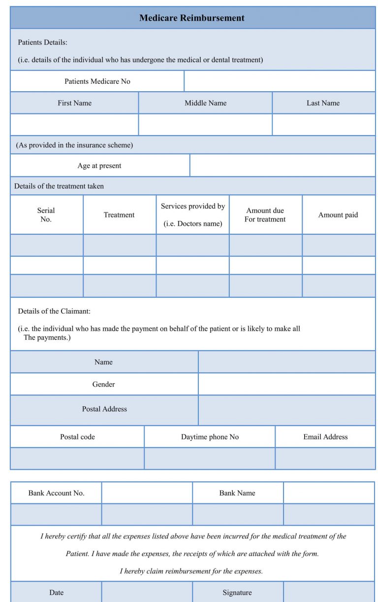 Medicare Part B Reimbursement Form 2022