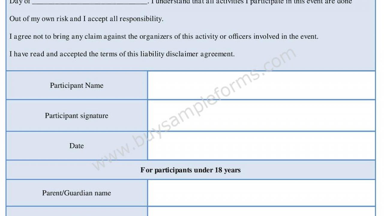 Download Liability Disclaimer Form Template In Word Document Sample Forms