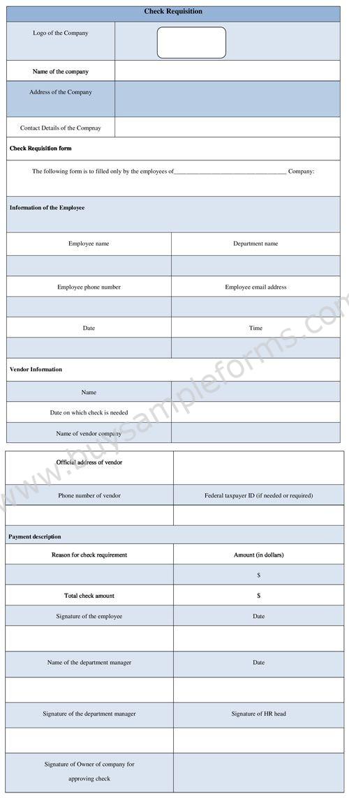 Check Requisition Form, Cheque Requisition form Template Word