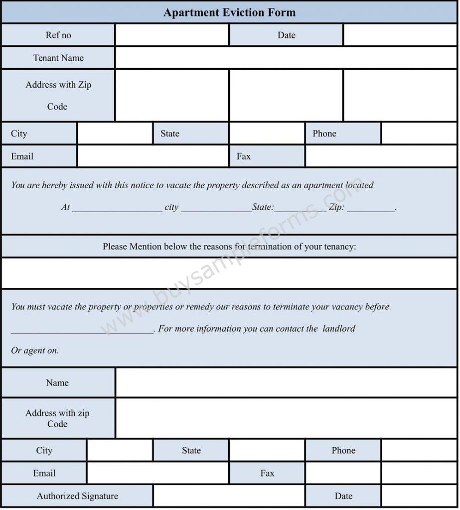 Printable Apartment Eviction form Template
