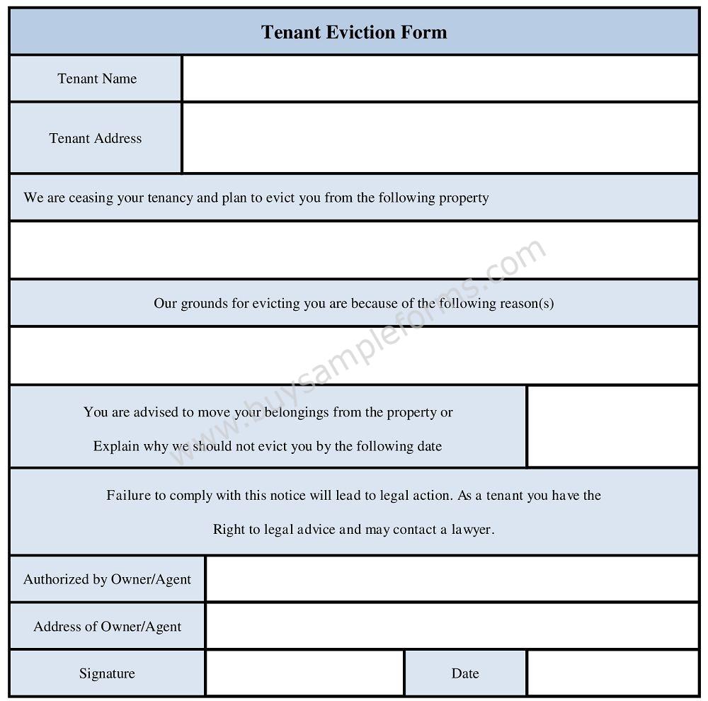 Tenant Eviction Form - Eviction Notice Template