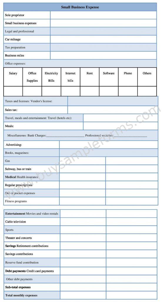 Template For Expenses from www.buysampleforms.com