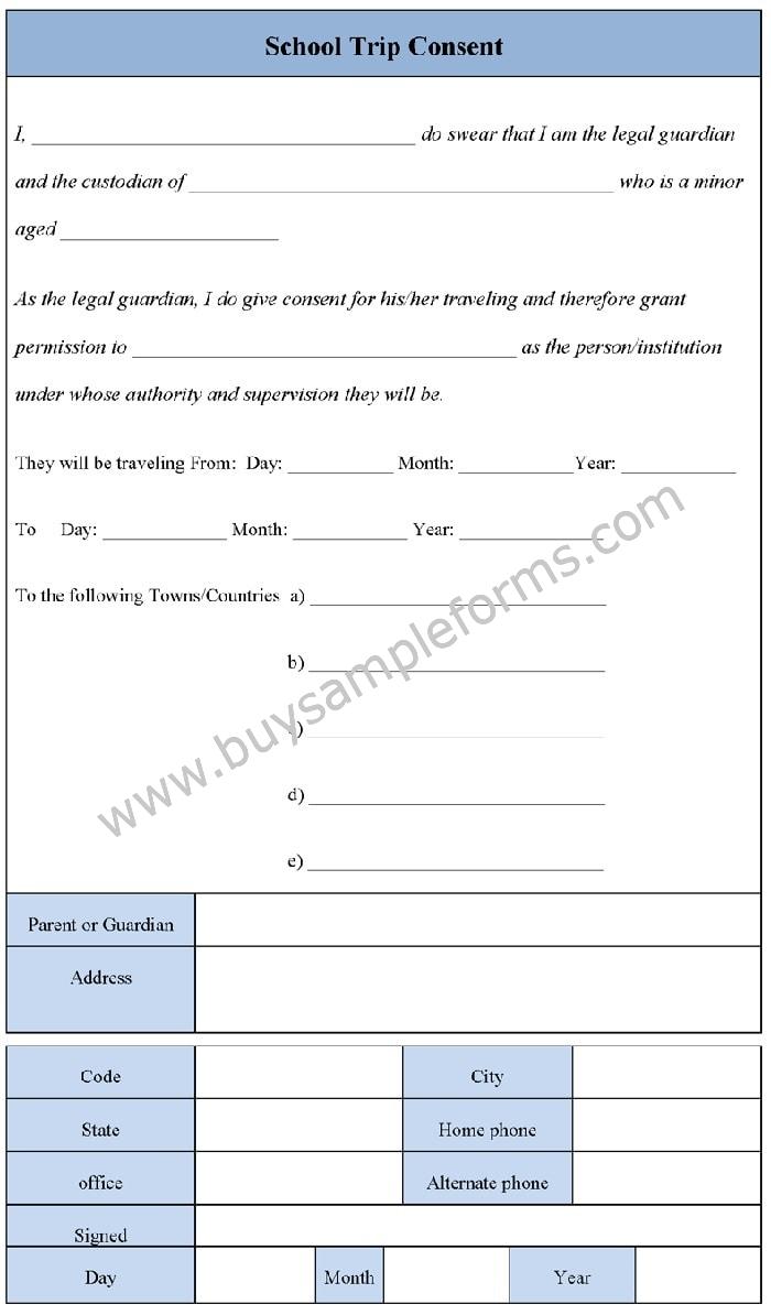 School Trip Consent Form Template - Consent Form