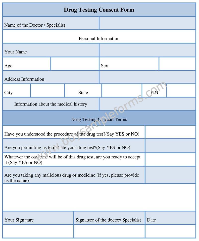 Drug Testing Consent Form Template - Alcohol Consent Form