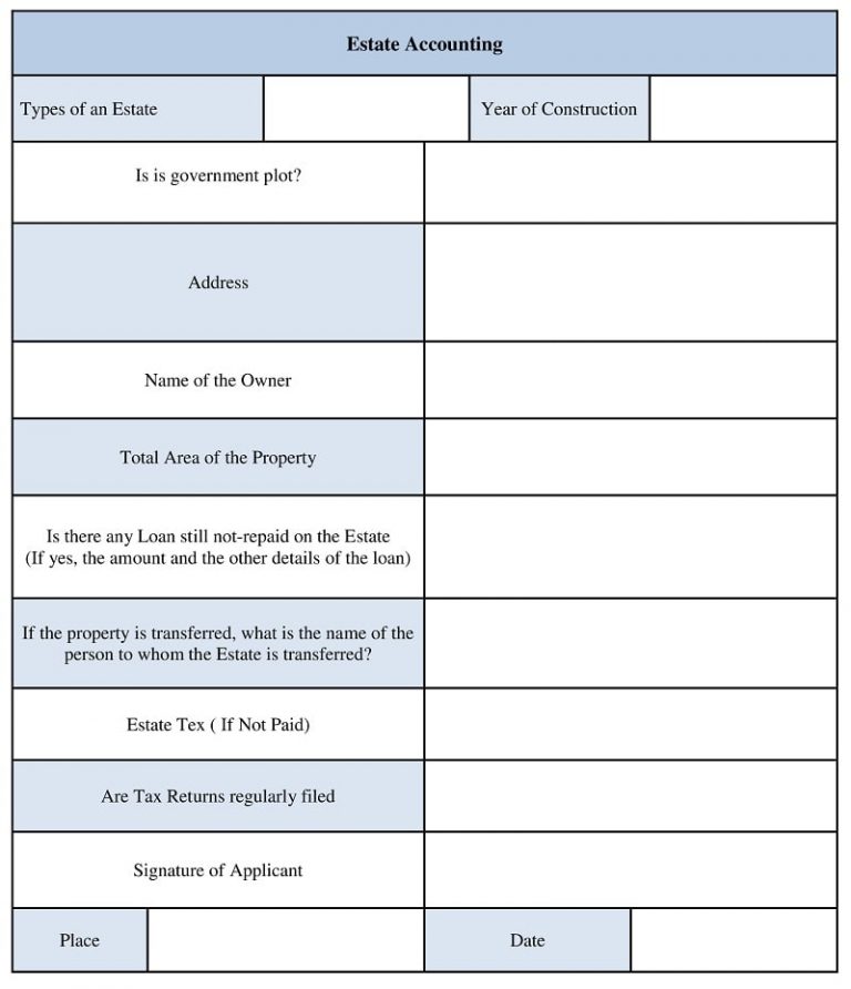 Estate Accounting Template