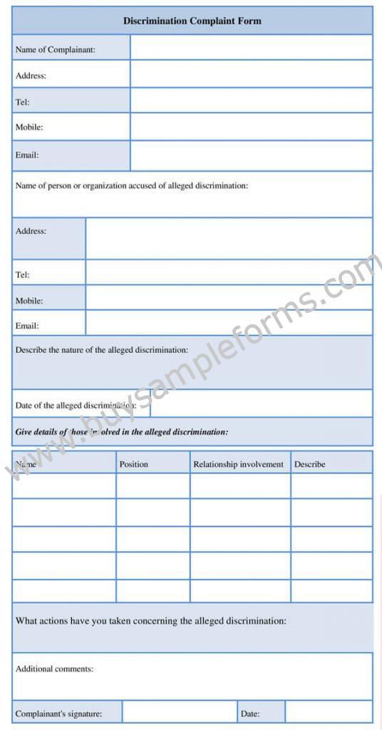 Discrimination and Harassment Complaint Form