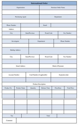International Order Form Template | Online Order Form Word