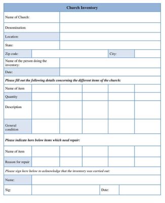 Catholic Church Inventory Forms.pdf Church Inventory Form Template Word Doc Download