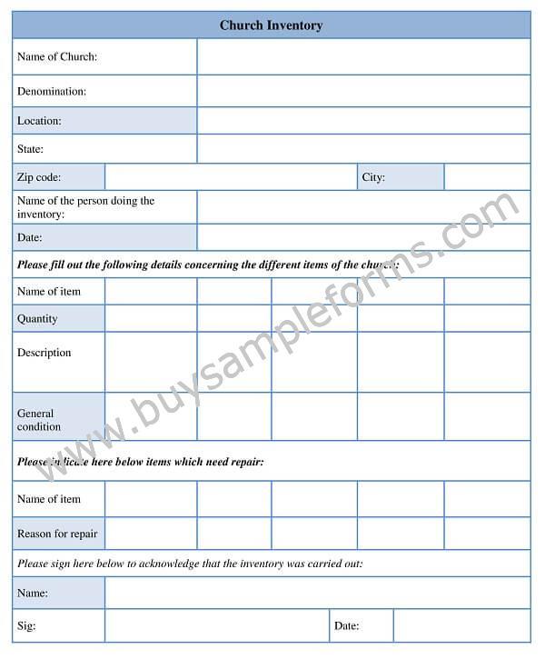 Church Inventory Form Template Word Doc Download Church inventory form template word doc download