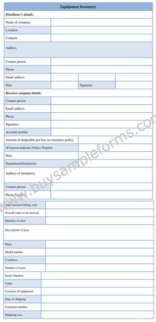 Format For Machine Inventory Printable Equipment Inventory Form Template Word Download