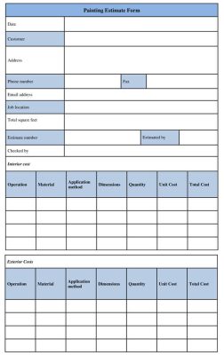 Sample Painting Estimate Form Template Word Download