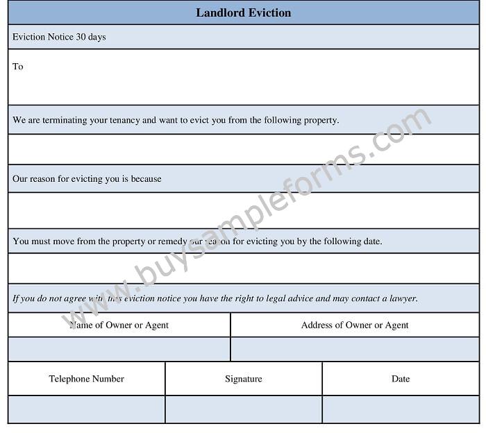 Landlord Eviction Form