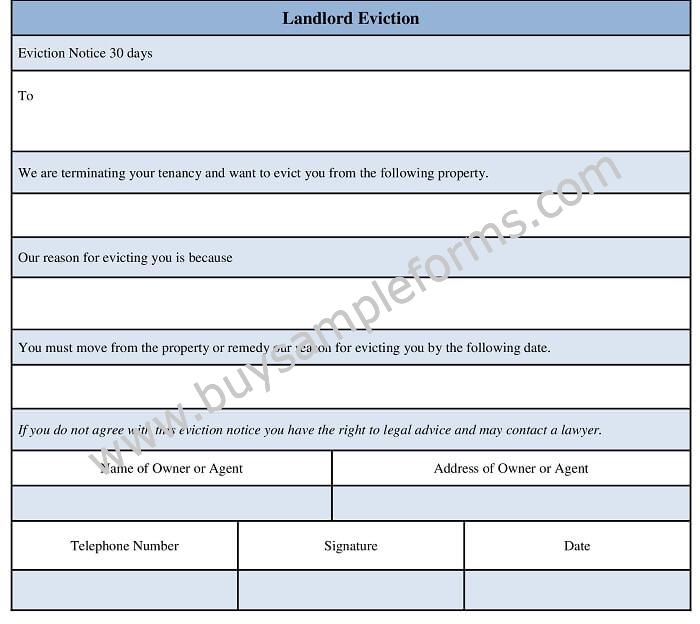 Tenant Exit Form.pdf Printable Landlord Eviction Form Template | Download Word