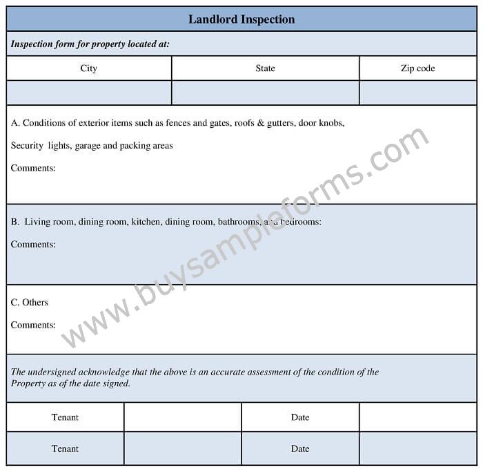 Landlord Inspection Form