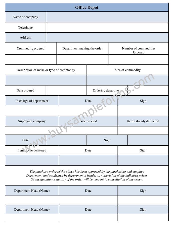 Office Depot Form Template Word