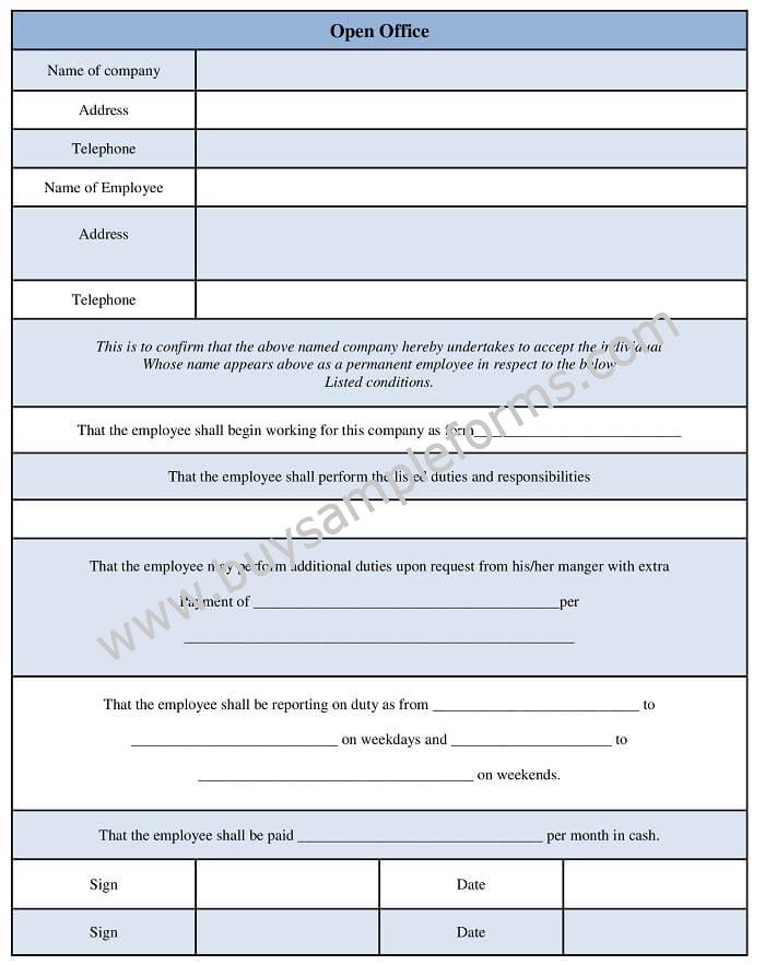 Open Office Form Template