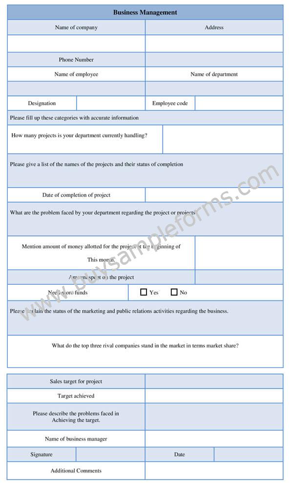 business management form template