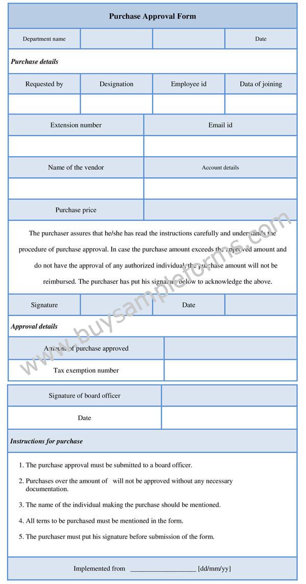 Purchase Approval Form Template